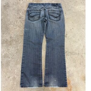 ROYAL PREMIUM Men Jeans Bootcut Dark Wash Distressed Size 32x32